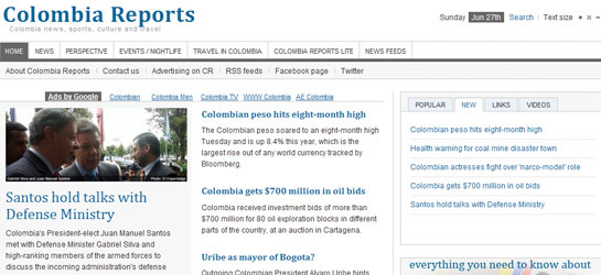 Colombia Reports' old website