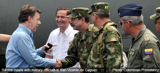 Colombia news - Santos in San Vicente de Caguan