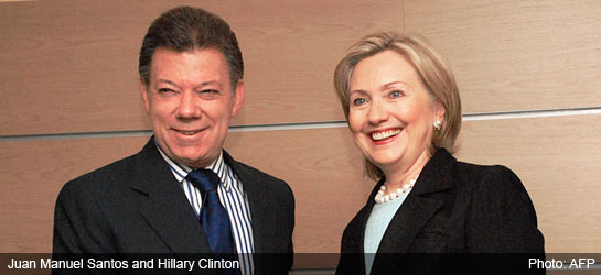 Colombia news - Santos & Clinton