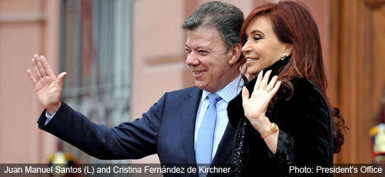 colombia reports - santos and kirchner