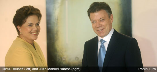 Colombia news - Santo meets Rousseff