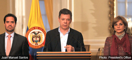 Colombia news - Santos hold speech